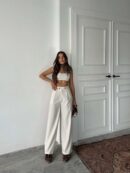 Polyviscose Double Button Palazzo Pants - Radica Fashion - Globality Store - Women Clothes Wholesale Turkey