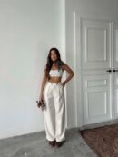 Polyviscose Double Button Palazzo Pants - Radica Fashion - Globality Store - Women Clothes Wholesale Turkey