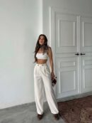 Polyviscose Double Button Palazzo Pants - Radica Fashion - Globality Store - Women Clothes Wholesale Turkey