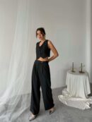 Polyviscose Double Button Palazzo Pants - Radica Fashion - Globality Store - Women Clothes Wholesale Turkey