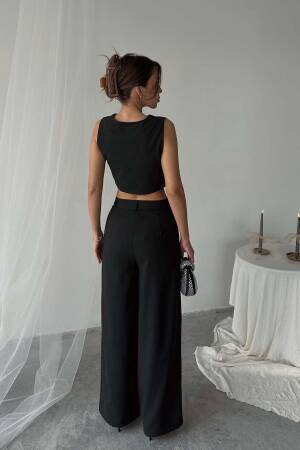 Polyviscose Double Button Palazzo Pants - Radica Fashion - Globality Store - Women Clothes Wholesale Turkey