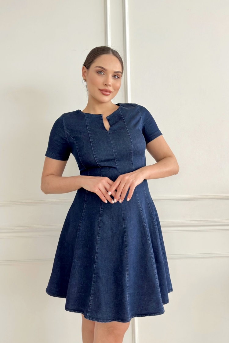Washable Denim Dress - Navy - STEPS - Globality Store - Women Clothes Wholesale Turkey