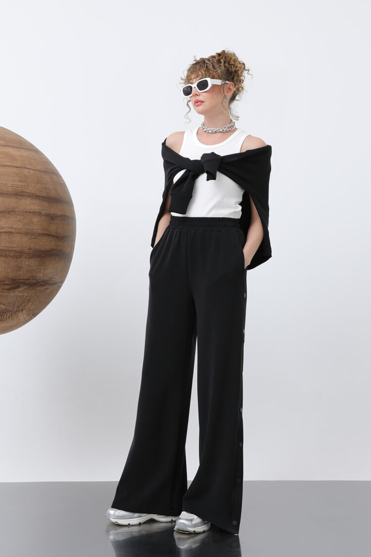 Women's Side Snap Button Detailed Pants - SOUL - Globality Store - Women Clothes Wholesale Turkey