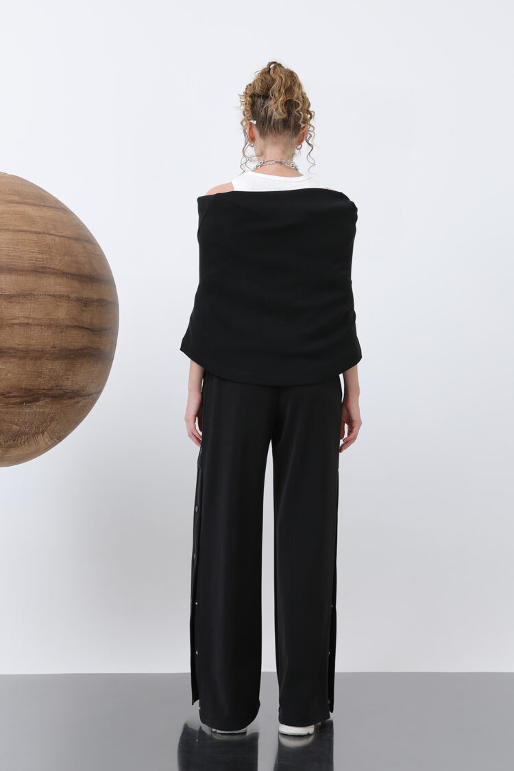 Women's Side Snap Button Detailed Pants