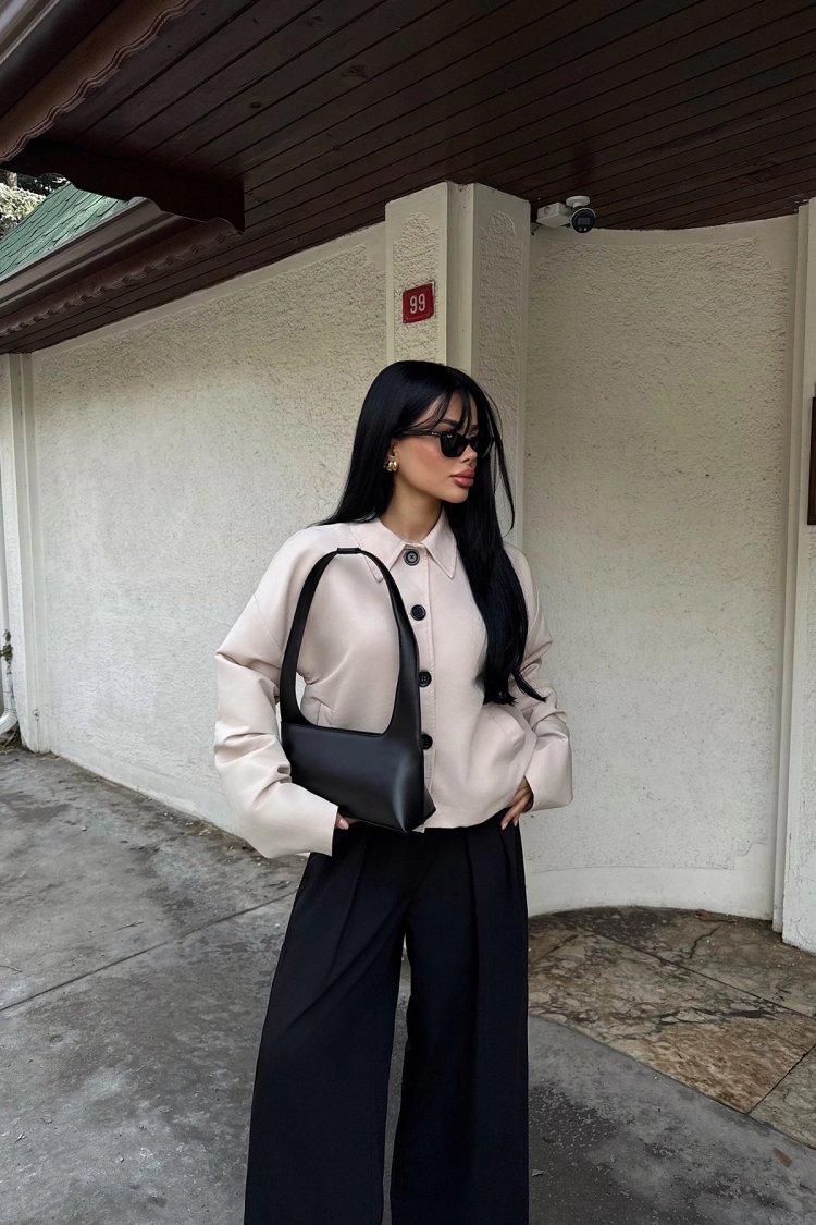 Front Buttoned Jacket - Taba