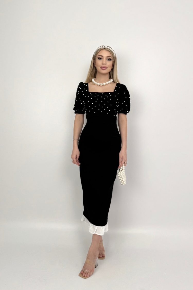 Pearl Detailed Dress - Miss Janell - Globality Store - Women Clothes Wholesale Turkey