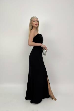 Dress With A Brooch On The Shoulder - Miss Janell - Globality Store - Women Clothes Wholesale Turkey