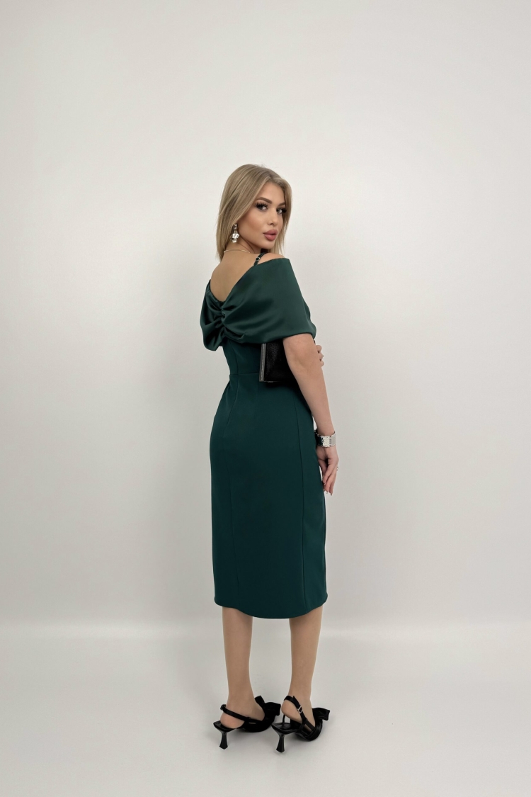 Madonna Zara Satin Collar Slit Dress