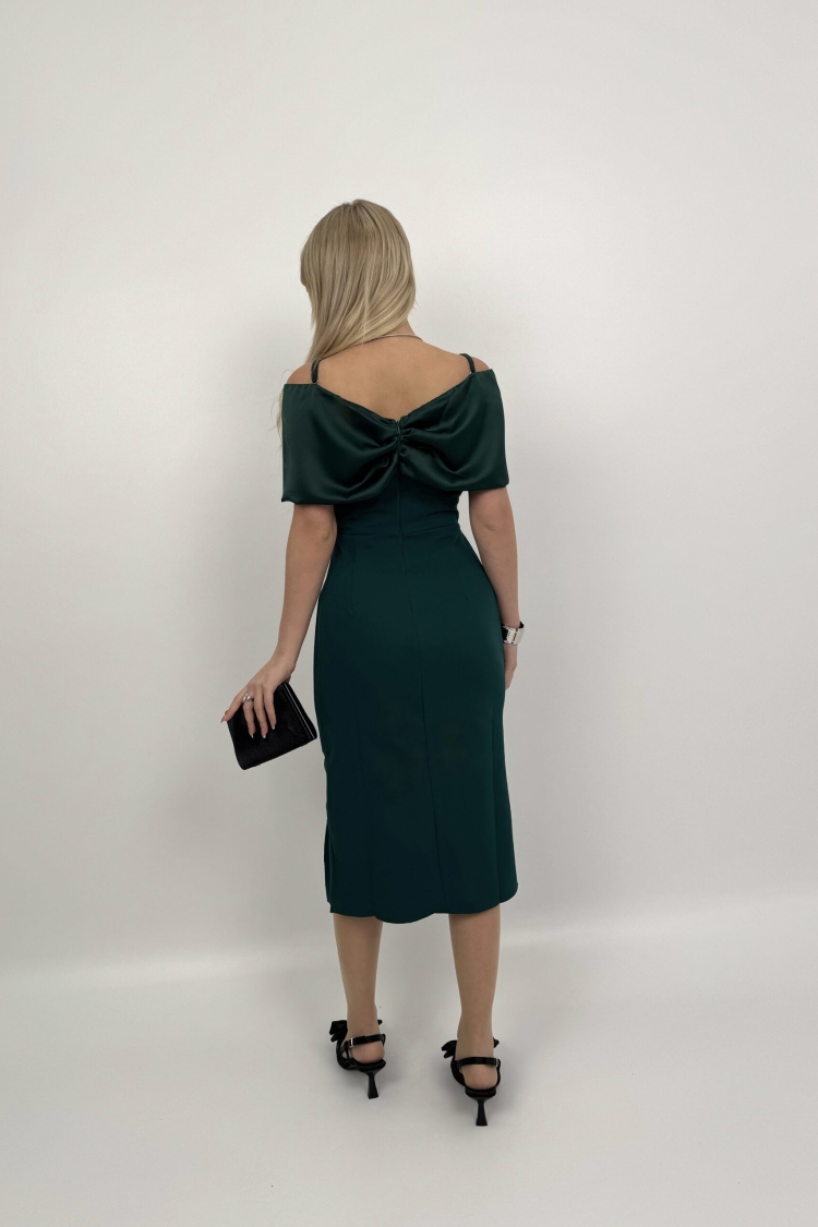 Madonna Zara Satin Collar Slit Dress