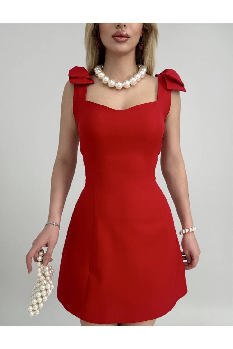 Off Shoulder Bow Mini Dress