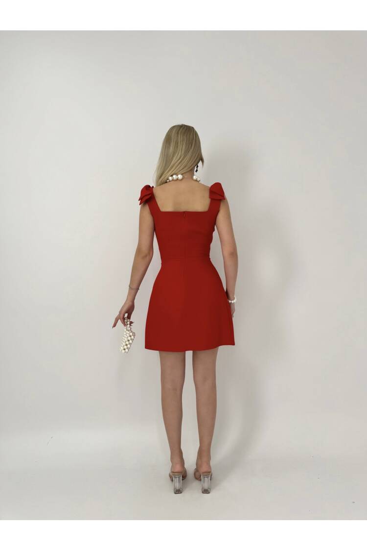 Off Shoulder Bow Mini Dress