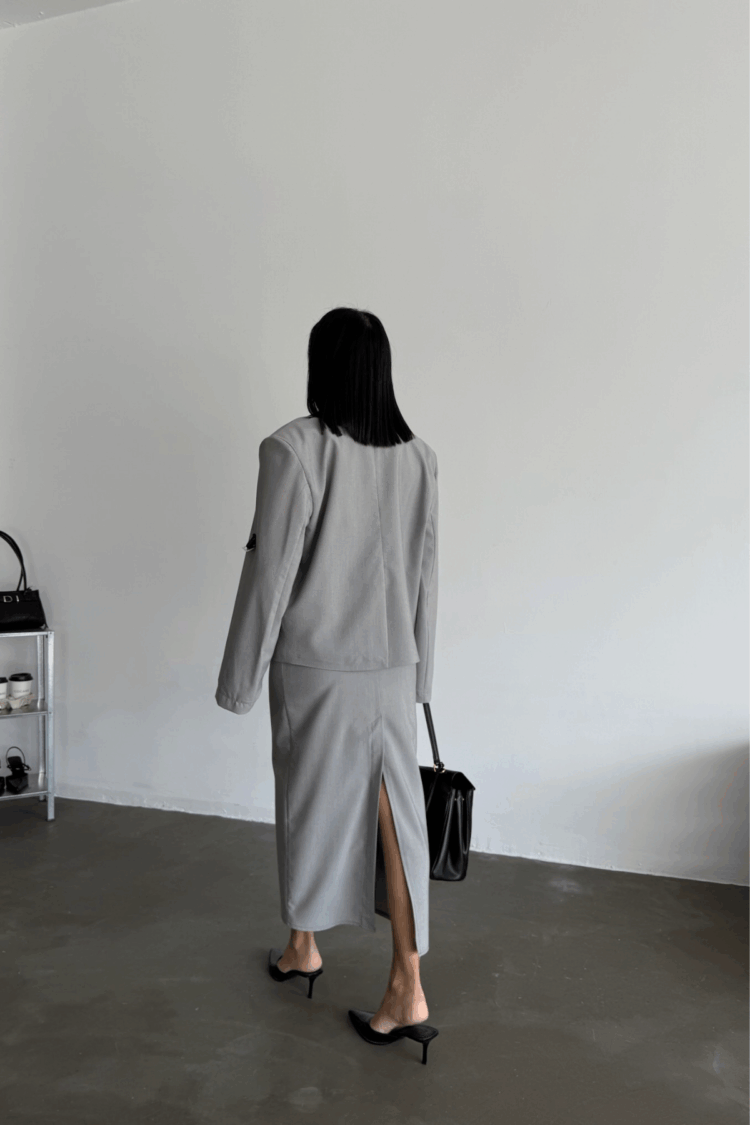 Crop Jacket Skirt Set