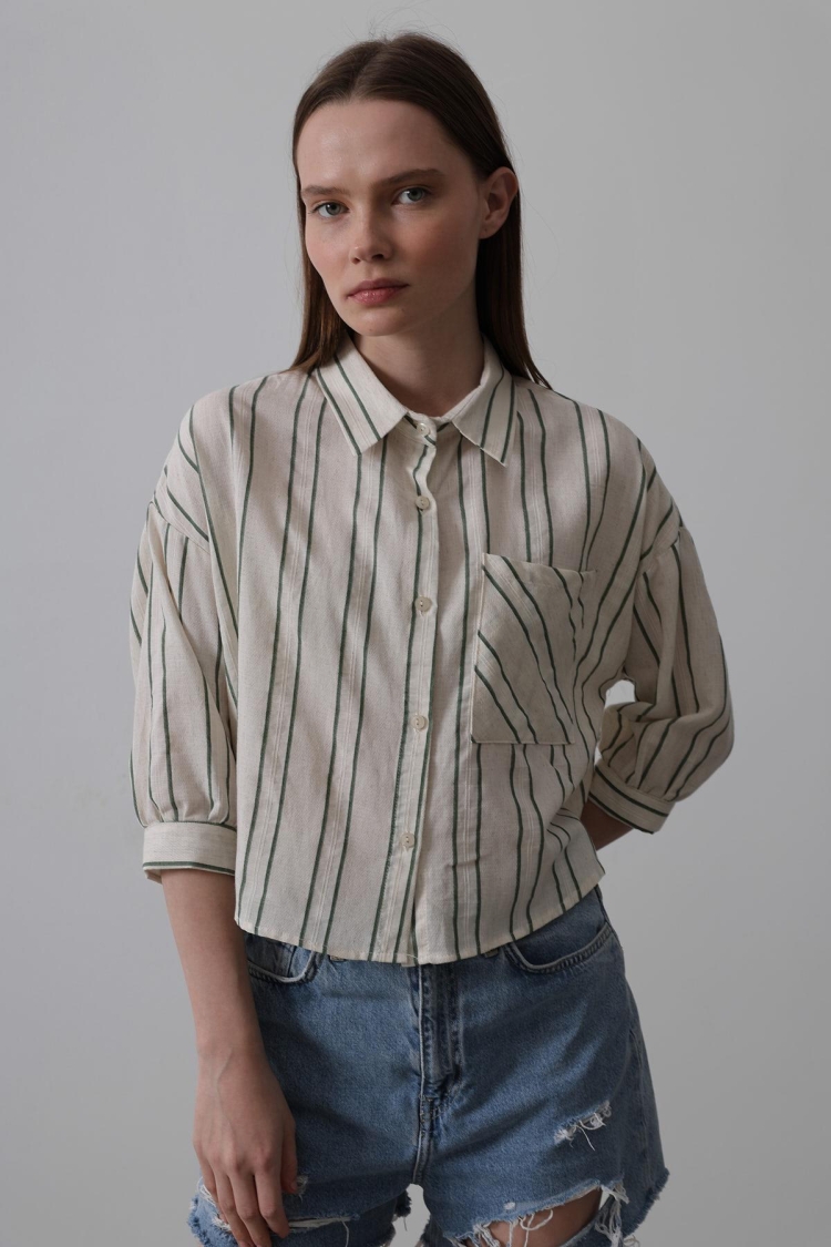 Striped Short Shirt - Multicolor