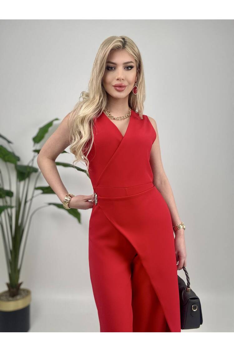 Waist Buckle Detailed Jumpsuit
