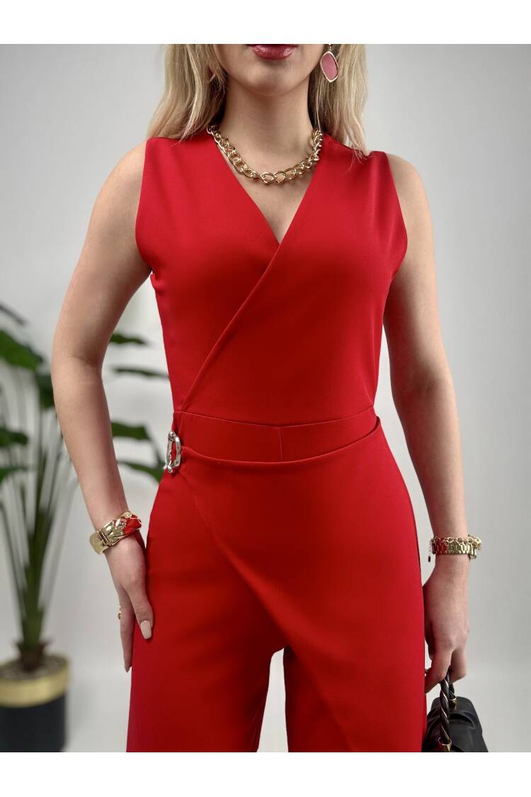 Waist Buckle Detailed Jumpsuit