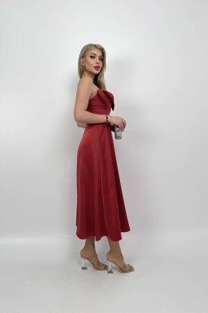 Front Ribbon Midi Dress - Miss Janell - Globality Store - Women Clothes Wholesale Turkey