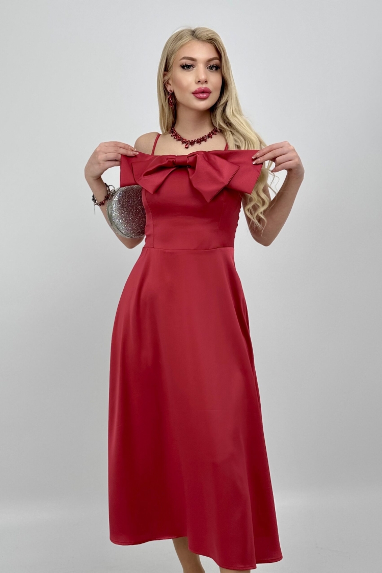 Front Ribbon Midi Dress - Miss Janell - Globality Store - Women Clothes Wholesale Turkey