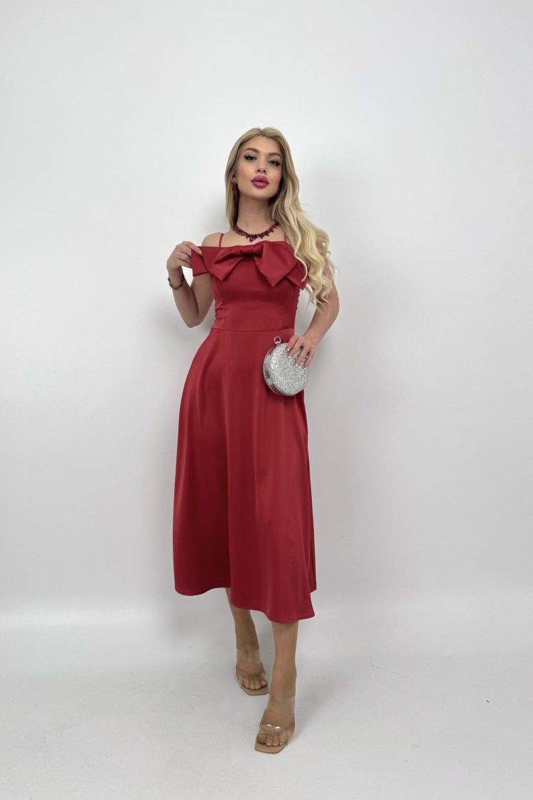 Front Ribbon Midi Dress