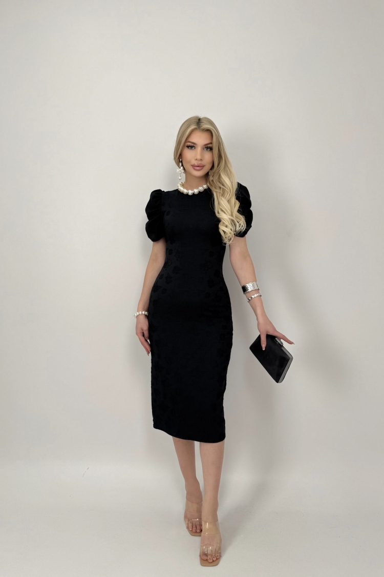 Embossed Polyester Dress - Miss Janell - Globality Store - Women Clothes Wholesale Turkey
