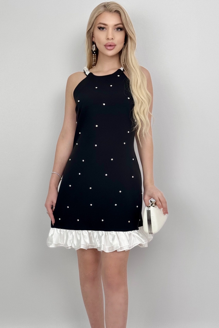 Skirt Ruffle Sleeveless Stone Dress - Miss Janell - Globality Store - Women Clothes Wholesale Turkey