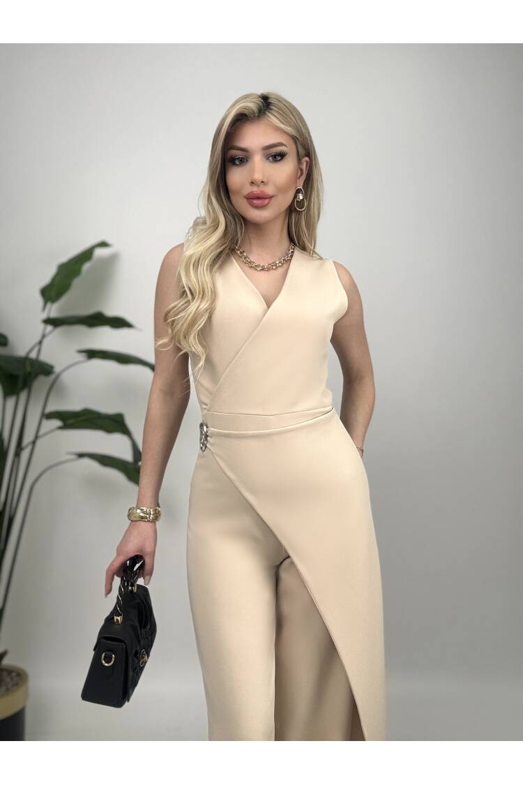 Waist Buckle Detailed Jumpsuit