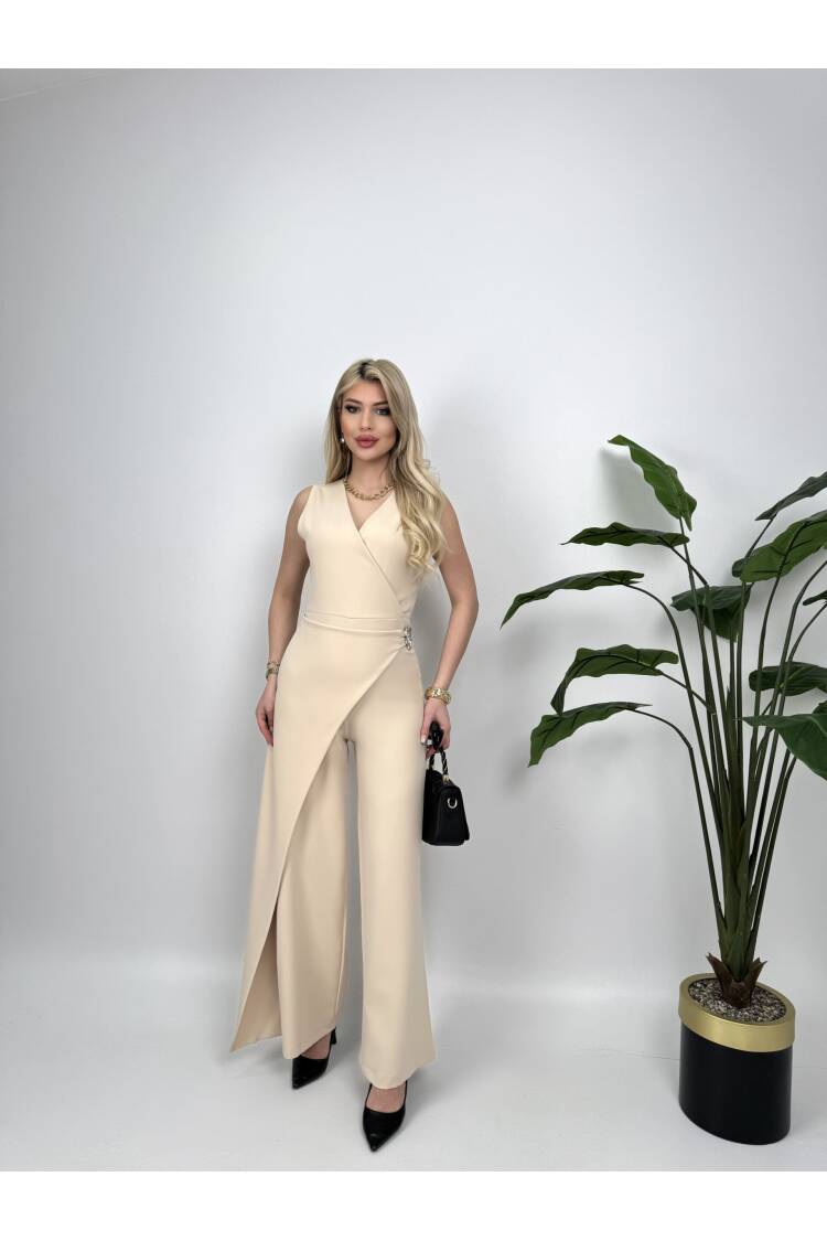 Waist Buckle Detailed Jumpsuit - Miss Janell - Globality Store - Women Clothes Wholesale Turkey