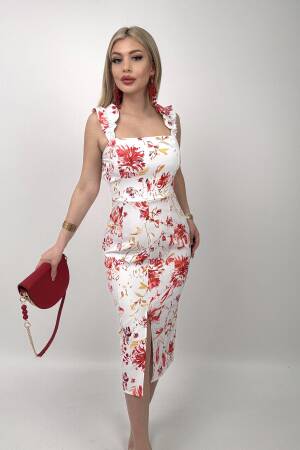 Digital Printed Balloon Strap Strapless Dress - Miss Janell - Globality Store - Women Clothes Wholesale Turkey