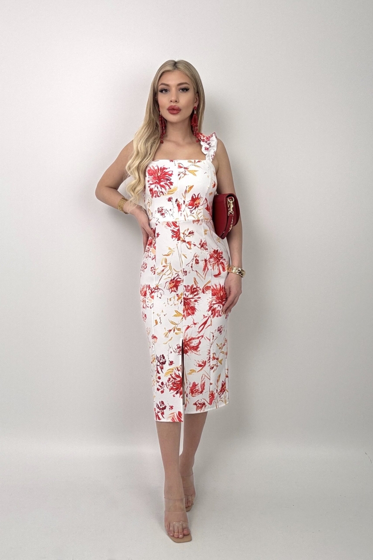 Digital Printed Balloon Strap Strapless Dress - Miss Janell - Globality Store - Women Clothes Wholesale Turkey