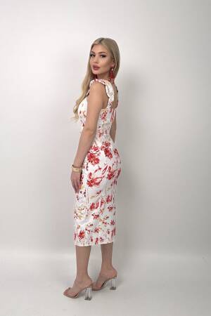 Digital Printed Balloon Strap Strapless Dress - Miss Janell - Globality Store - Women Clothes Wholesale Turkey