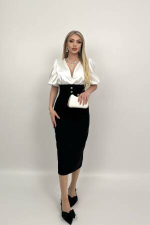 Balloon Sleeve Corset Dress - Miss Janell - Globality Store - Women Clothes Wholesale Turkey