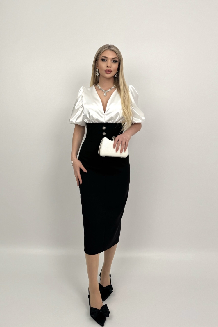 Balloon Sleeve Corset Dress - Miss Janell - Globality Store - Women Clothes Wholesale Turkey