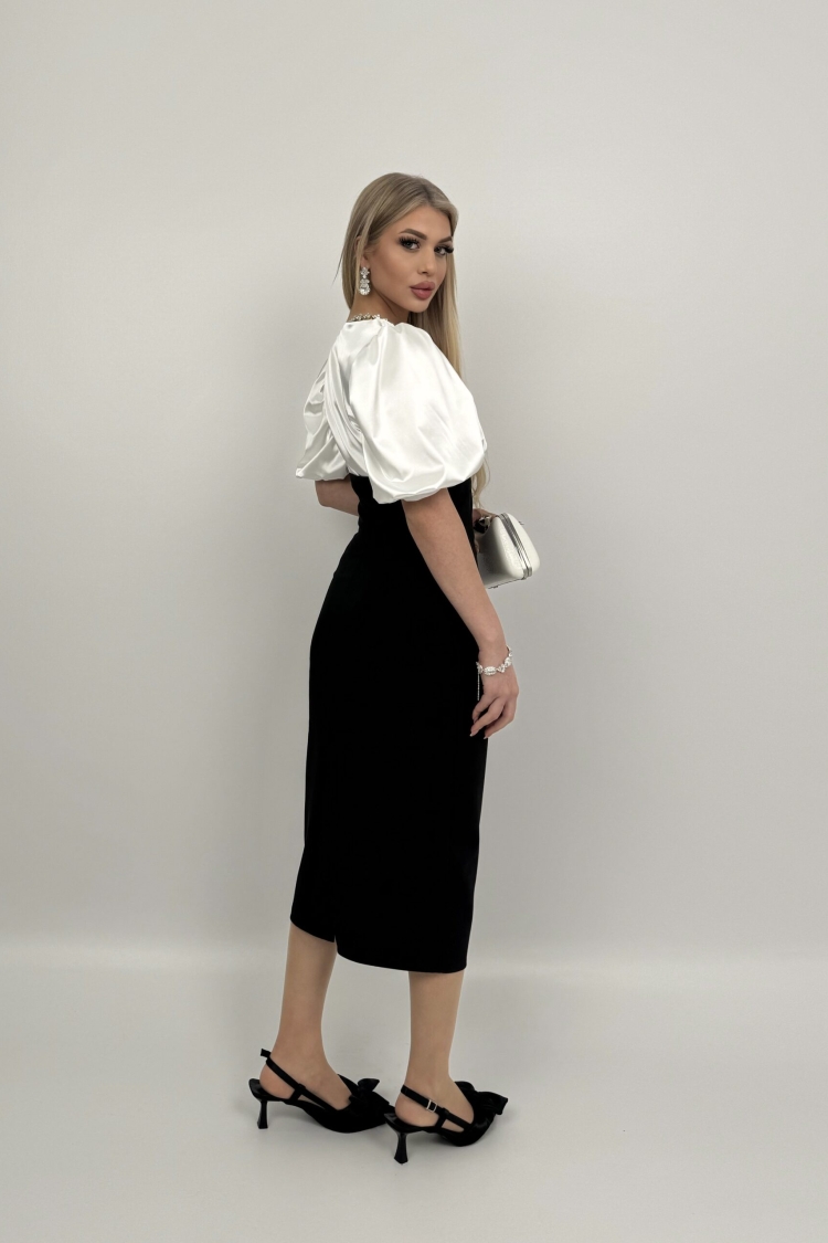Balloon Sleeve Corset Dress