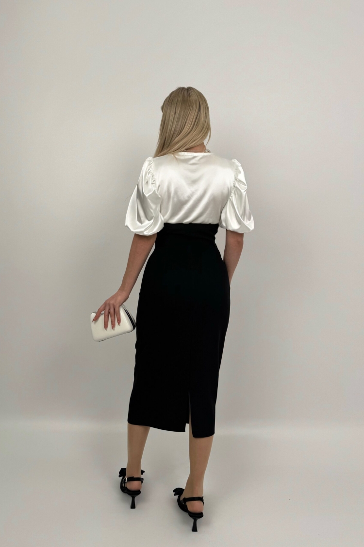 Balloon Sleeve Corset Dress