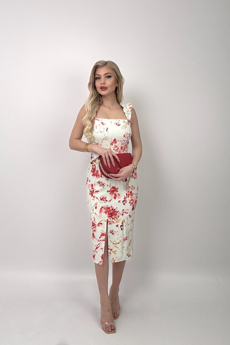Digital Printed Balloon Strap Strapless Dress - Miss Janell - Globality Store - Women Clothes Wholesale Turkey