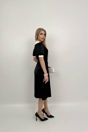 V Neck Garni Button Dress With Drawstring Belt - Miss Janell - Globality Store - Women Clothes Wholesale Turkey