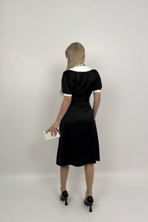 V Neck Garni Button Dress With Drawstring Belt - Miss Janell - Globality Store - Women Clothes Wholesale Turkey