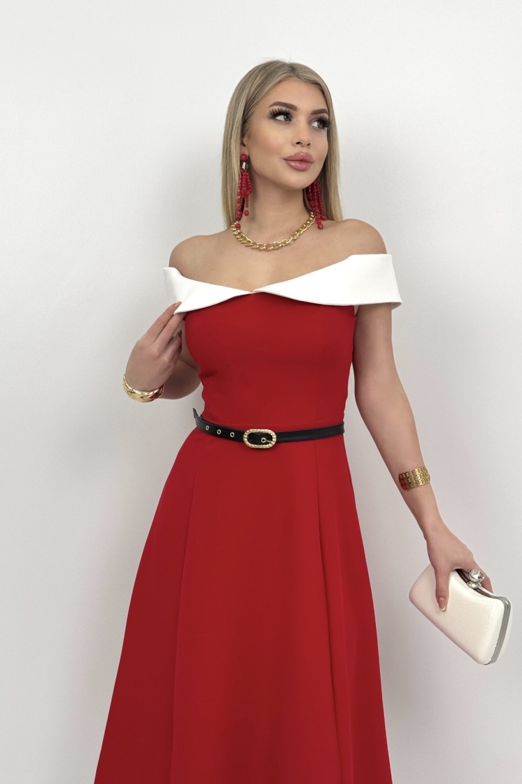 Strappy Eyelet Belt Detailed Dress