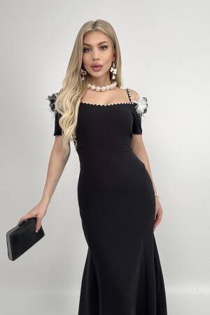 Pearl Detailed Sleeve Rose Hanger Dress - Miss Janell - Globality Store - Women Clothes Wholesale Turkey