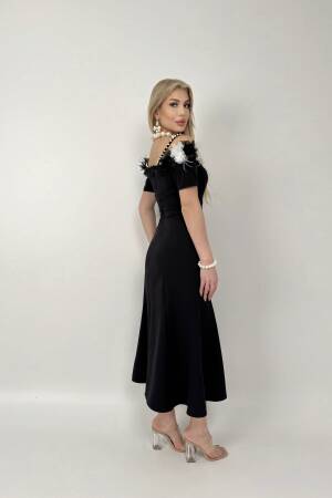 Pearl Detailed Sleeve Rose Hanger Dress - Miss Janell - Globality Store - Women Clothes Wholesale Turkey