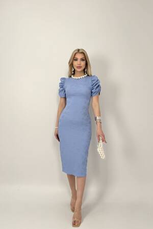 Embossed Polyester Dress - Miss Janell - Globality Store - Women Clothes Wholesale Turkey