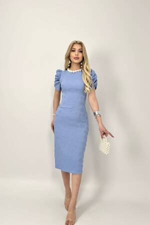 Embossed Polyester Dress - Miss Janell - Globality Store - Women Clothes Wholesale Turkey