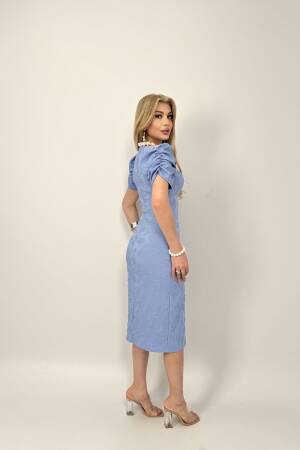 Embossed Polyester Dress - Miss Janell - Globality Store - Women Clothes Wholesale Turkey