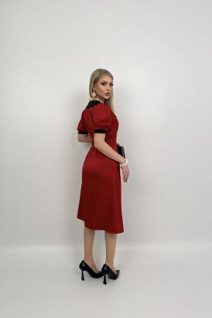 V Neck Garni Button Dress With Drawstring Belt - Miss Janell - Globality Store - Women Clothes Wholesale Turkey