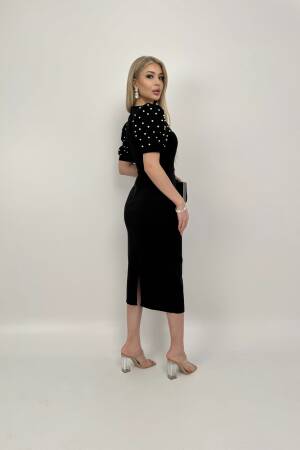 Pearl Striped Watermelon Sleeve Midi Dress - Miss Janell - Globality Store - Women Clothes Wholesale Turkey