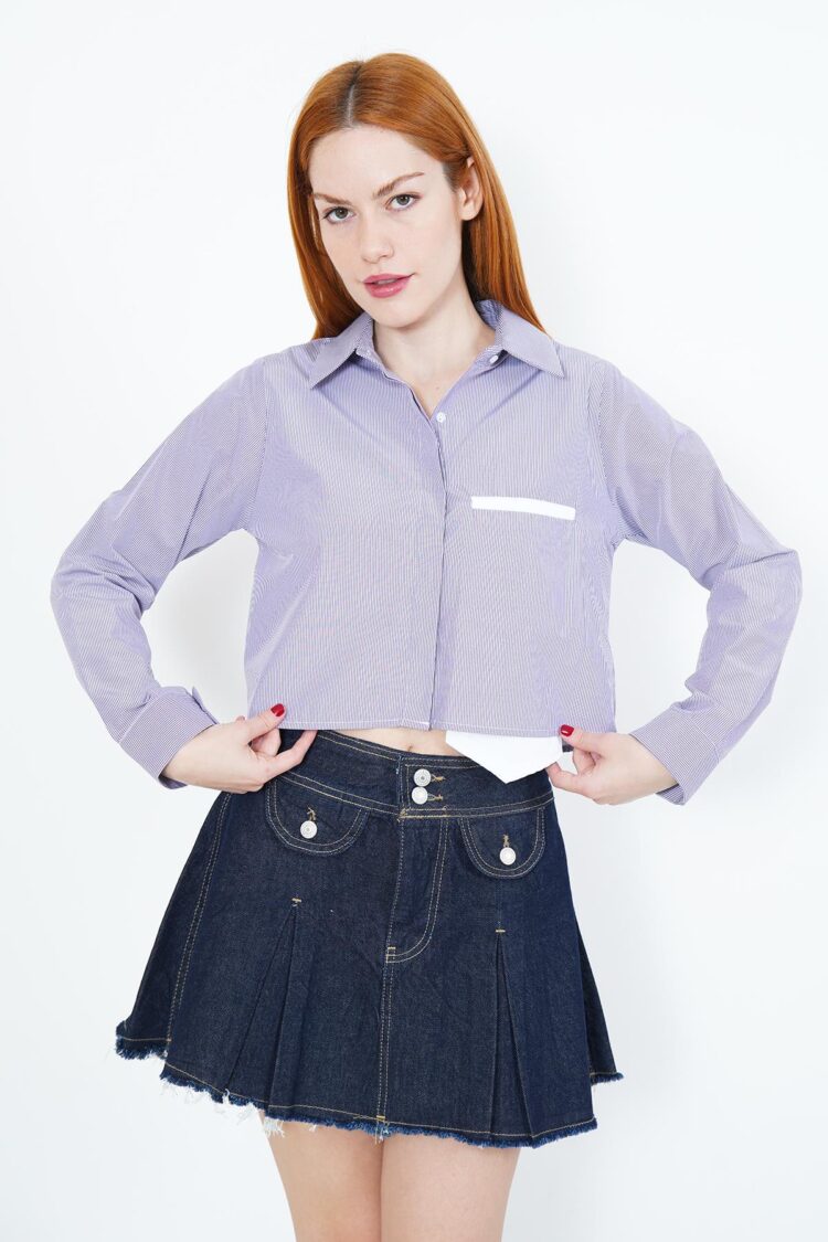 Pocket And Button Detailed Jeans Wholesale Skirt
