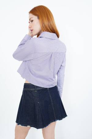 Pocket And Button Detailed Jeans Wholesale Skirt - Lustrin - Globality Store - Women Clothes Wholesale Turkey