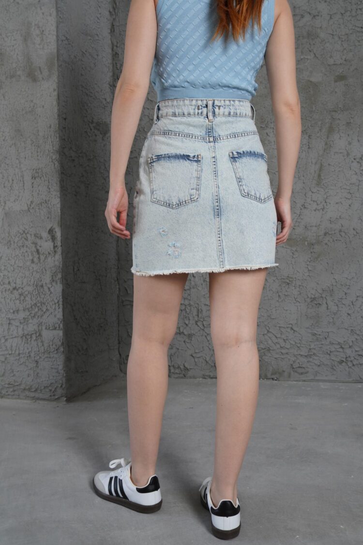 Skirt Tassel Detailed Blue Wholesale Skirt