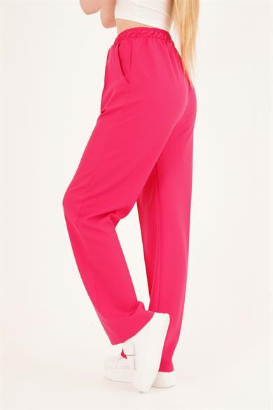 Basic Wholesale Fuchsia Pants With Elastic Waist