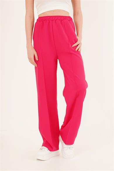 Basic Wholesale Fuchsia Pants With Elastic Waist