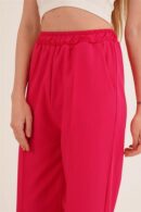 Basic Wholesale Fuchsia Pants With Elastic Waist - Lustrin - Globality Store - Women Clothes Wholesale Turkey